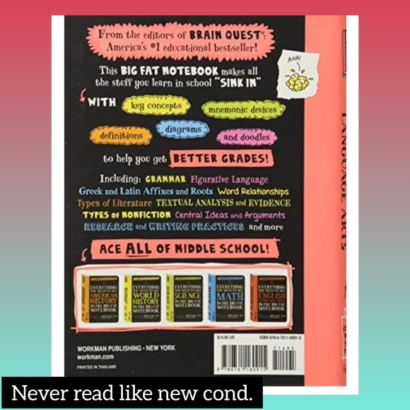 5/$25 Everything You Need to Ace English Language Arts in One Big Fat Notebook - Picture 2 of 10